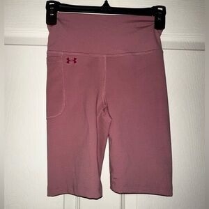 NWT Under Armour women’s high rise pink biker shorts XS athletic gym activewear